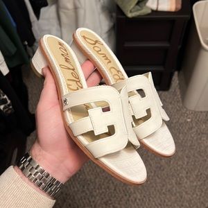Sam Edelman block heel sandal whites size 8
